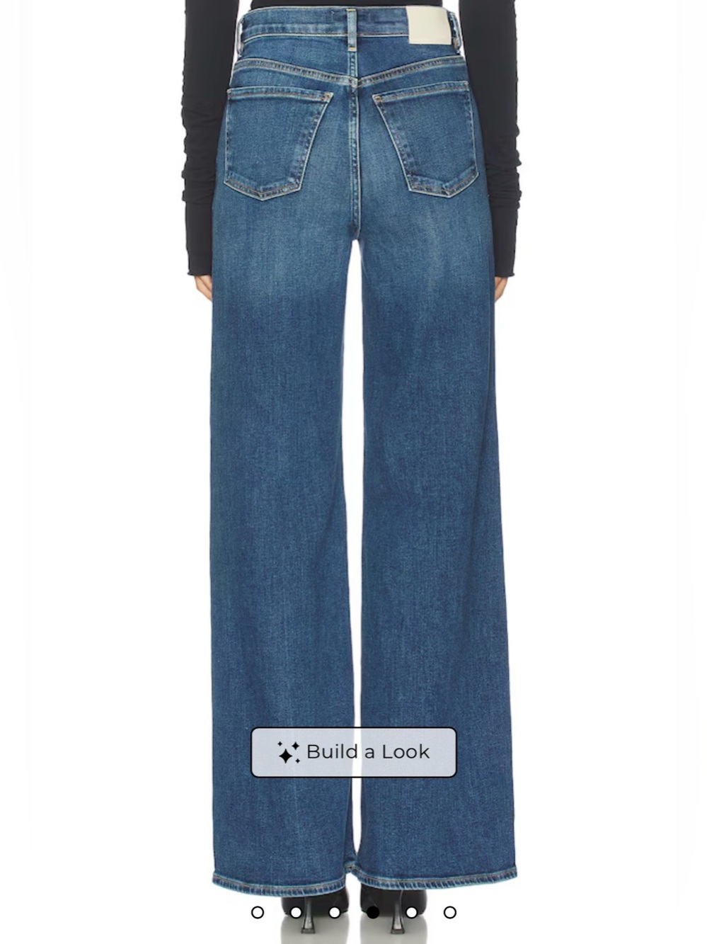 Citizens Of Humanity Issy Wide Leg Jeans in Deep Blue Wash Denim - Picture 9 of 9